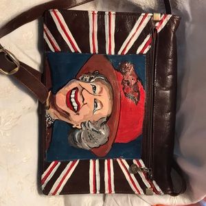 Vintage hand painted shoulder bag